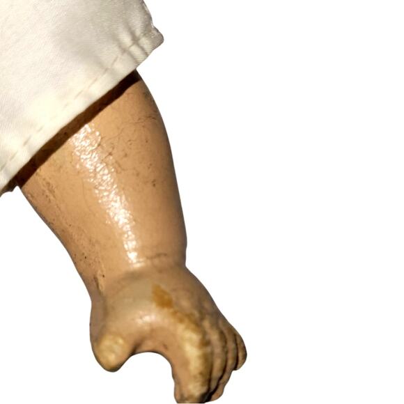 16" Vintage Charrning Composition Tin Eyes ~ Curly Molded Hair ~ School Boy Doll - Picture 13 of 14